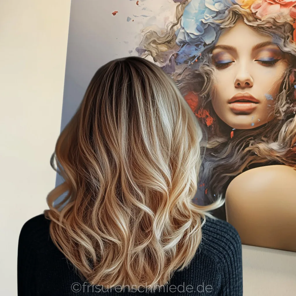 Nat&uuml;rliche blonde Balayage in der Frisurenschmiede in Alzenau