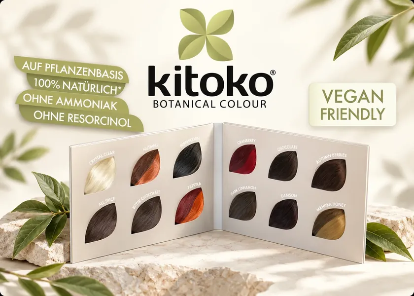 KITOKO Botanical Colour mit Farbfächer und verschiedenen Farbnuancen
